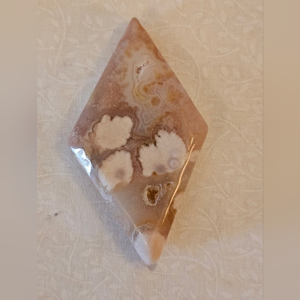 Flower Agate Octahedron Crystal